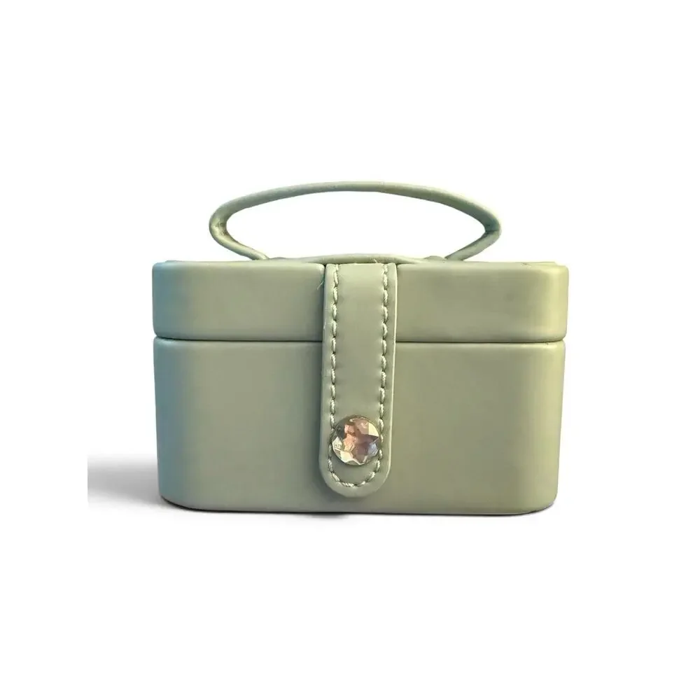 Tuscan Designs Travel Jewelry Box Removable Tray Velvet Lined Snap Closure Blue